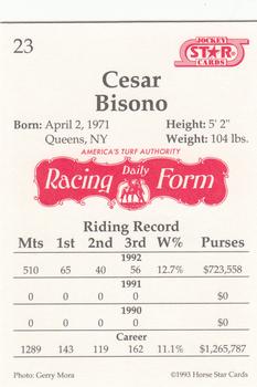 1993 Jockey Star #23 Cesar Bisono Back
